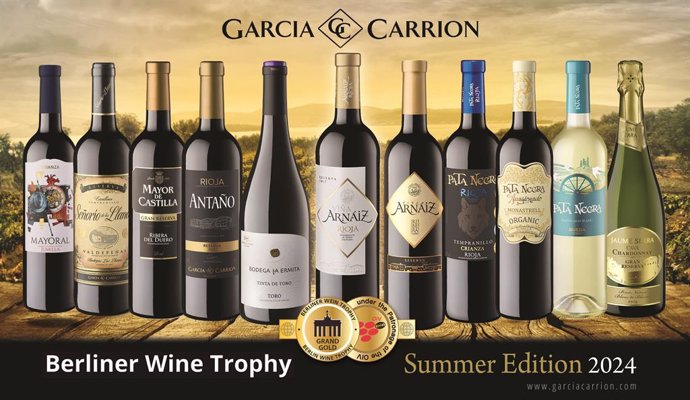 El prestigioso certamen alemán Berliner Wine Trophy - Summer Edition galardona a GARCÍA CARRIÓN con 26 medallas de oro, destacando la especial mención de la categoría “Gran Oro” para el vino Viña Arnaiz Rioja Reserva