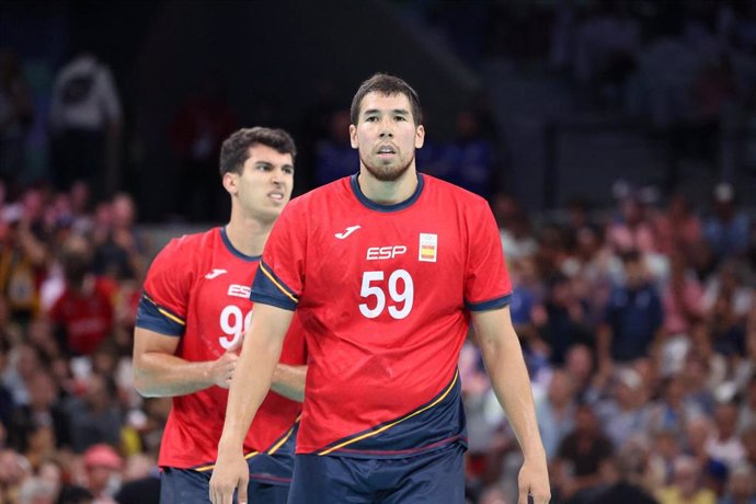 Daniel Dujshebaev en un partido en los Juegos Olímpicos de Paris 2024