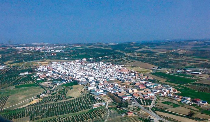 Archivo - Vista aérea de Montalbán de Córdoba.