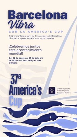 Cartell del Gremi de Discoteques de Barcelona de suport a la Copa Amèrica