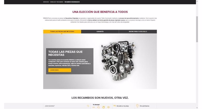 Jeep presenta su servicio de piezas recuperadas de talleres oficiales, Sustainera Parts & Accesories.