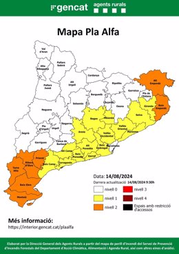 Mapa Pla Alfa dimecres 14 d'agost