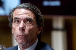 Archivo - El expresidente del Gobierno José María Aznar, durante la presentación del ensayo 'Ramón Menéndez Pidal: El último liberal unitario', escrito por Jon Juaristi, en el Senado, a 3 de junio de 2024, en Madrid (España). 