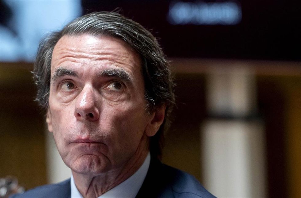 Archivo - El expresidente del Gobierno José María Aznar, durante la presentación del ensayo 'Ramón Menéndez Pidal: El último liberal unitario', escrito por Jon Juaristi, en el Senado, a 3 de junio de 2024, en Madrid (España).