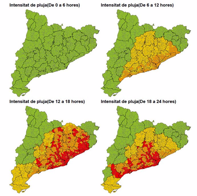 Protecció Civil mantiene el Inuncat por lluvias intensas previstas este miércoles por la tarde