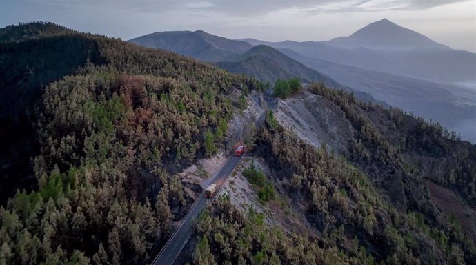 Zona afectada por el gran incendio forestal de Tenerife