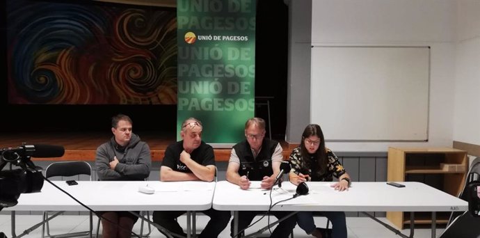 Rueda de prensa de Unió de Pagesos para pedir una reunión con el nuevo Govern