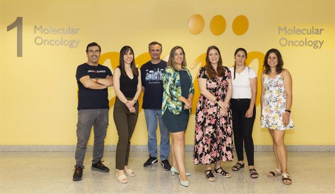 Autores de estudio. De la dirección: Luis Leiva (CNIO), Leticia Herrera (CNIC), Alfonso Mora (CNIO), Guadalupe Sabio (CNIO), Cintia Folgueira (CNIC), Elena Rodríguez (CNIO), Marta León (CNIO).