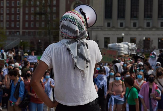 Archivo - Imagen de archivo de las protestas propalestinas en la Universidad de Columbia (EEUU)