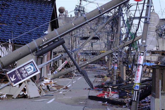 Archivo - Daños en la ciudad japonesa de Wajima por un terremoto en febrero