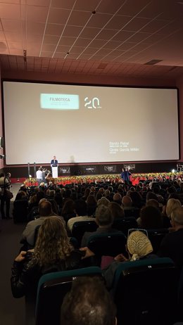 Imagen del acto de celebración de vigésimo aniversario de las Filmoteca de la Región de Murcia 'Francisco Rabal'.