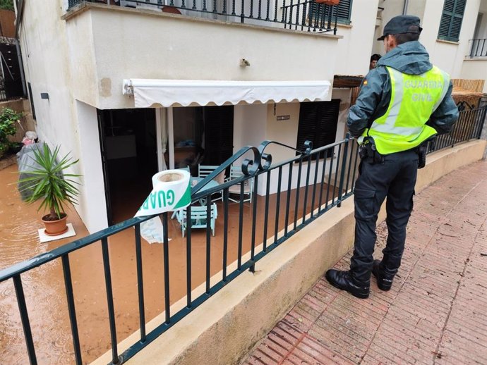 Vivienda inundada en el Puerto de Sóller.