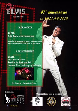 Cartel de actividades del Club Elvis en Valladolid para agosto y septiembre