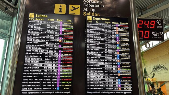 Información de salida de vuelos del aeropuerto de Palma