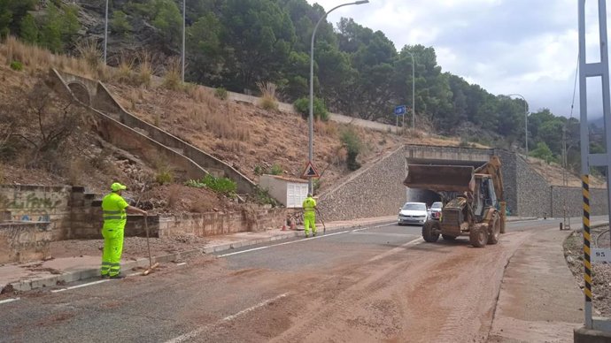 Efectivos de Carreteras del Consell de Mallorca actúan en Sóller.