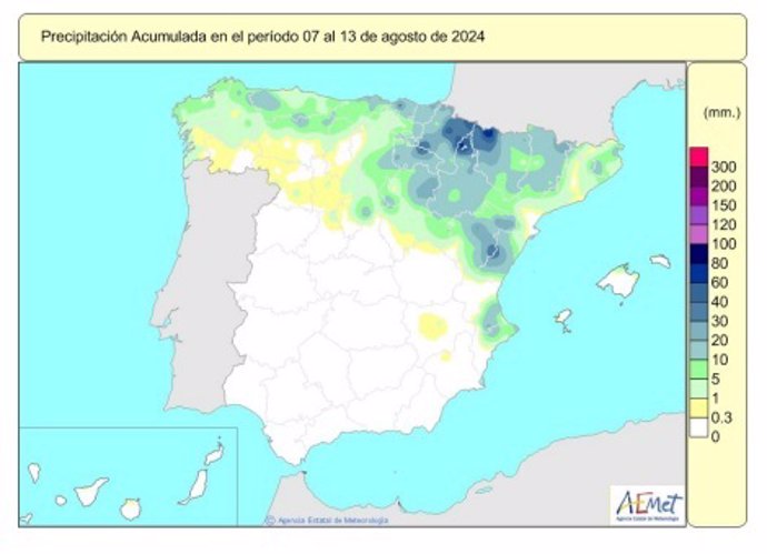 Las lluvias acumuladas desde octubre se mantienen un 4% por encima de su valor normal por tercera semana.