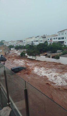 Inundaciones en Menorca por la tormenta de este jueves.