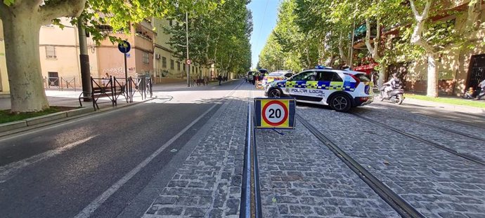 Un control de tráfico de la Policía Local de Jaén.