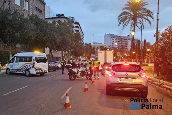 Uno de los controles realizados por la Policía Local de Palma en la última semana.