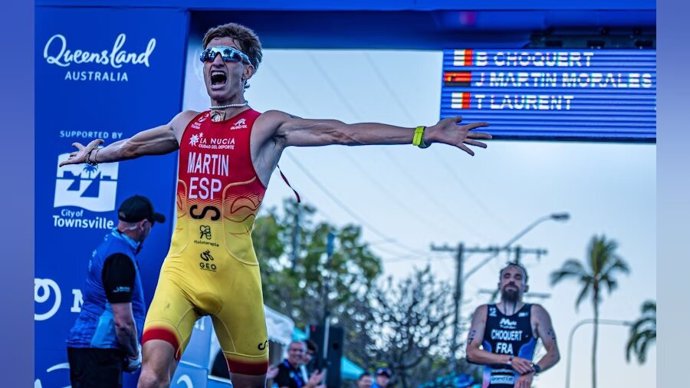 El español Javier Martín, campeón del mundo de duatlón.