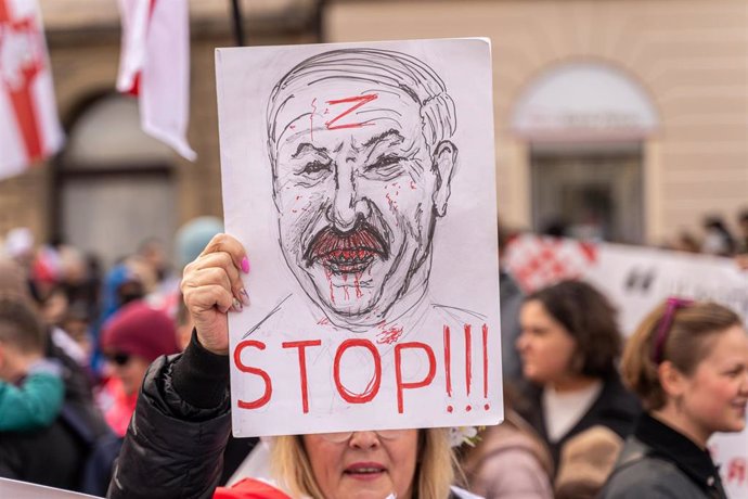 Archivo - Manifestación en Polonia contra el Gobierno del presidente bielorruso, Alexander Lukashenko.