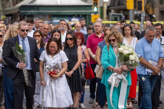 Acto de homenaje por el séptimo año de los atentados terroristas del 17A en Barcelona, a 17 de agosto de 2017