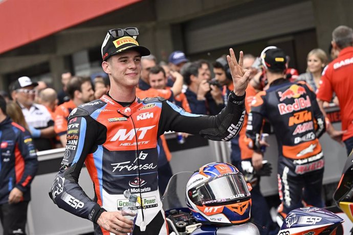 Archivo - El piloto español de Moto3 Iván Ortolá (KTM), durante el Gran Premio de Portugal 2024. 