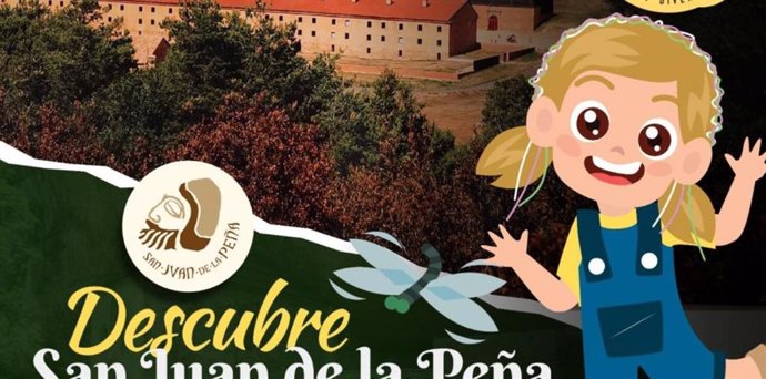 Cartel en el que se anuncia la visita familiar al Monasterio de San Juan de la Peña