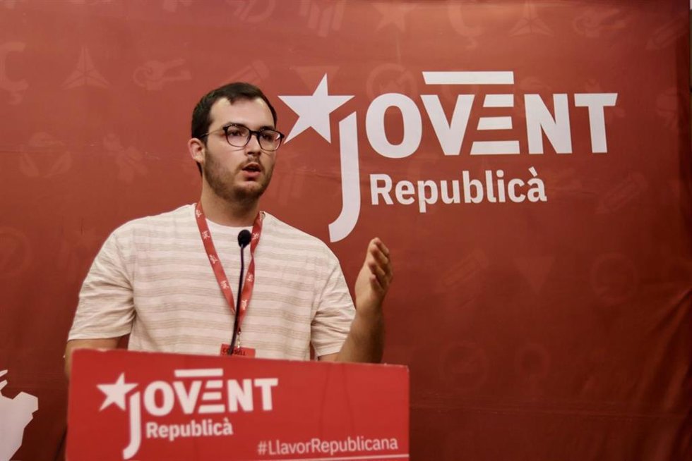 El portavoz de Jovent Republic --juventudes de ERC--, Pol Baldom
