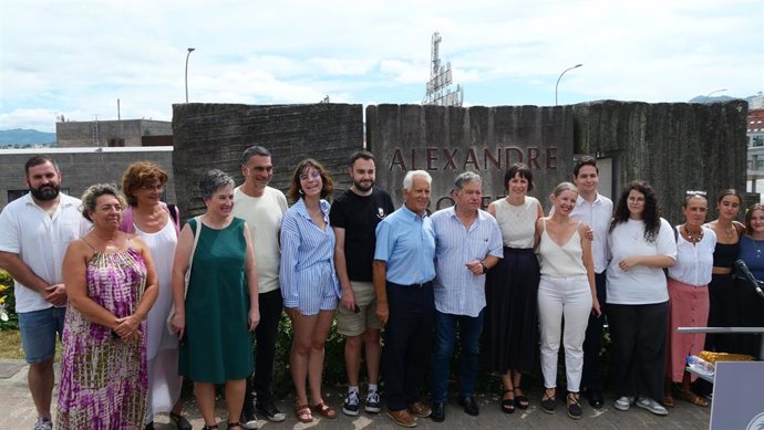 La portavoz nacional del BNG, Ana Pontón, junto a otros dirigentes del partido en un acto de homenaje a Alexandre Bóveda