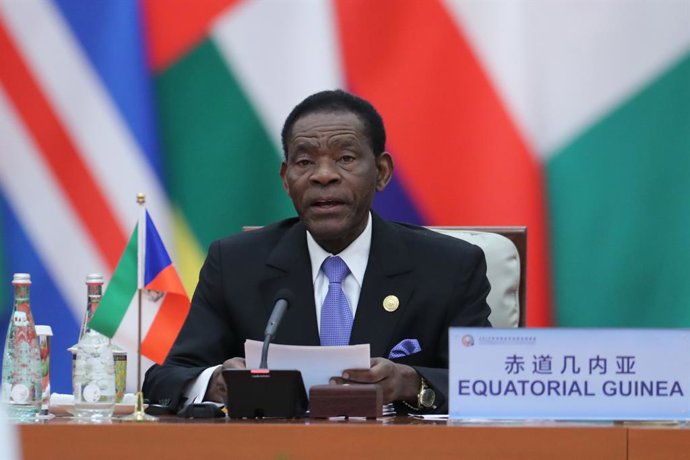Archivo - BEIJING, Sept. 4, 2018  Equatorial Guinea's President Teodoro Obiang Nguema Mbasogo attends a round table of the 2018 Beijing Summit of the Forum on China-Africa Cooperation (FOCAC) at the Great Hall of the People in Beijing, capital of China,