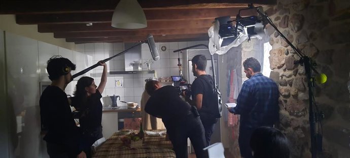 Rodaje de 'Alas para volar', cortometraje finalistas de 'Navarra, Tierra de Cine 2023'.