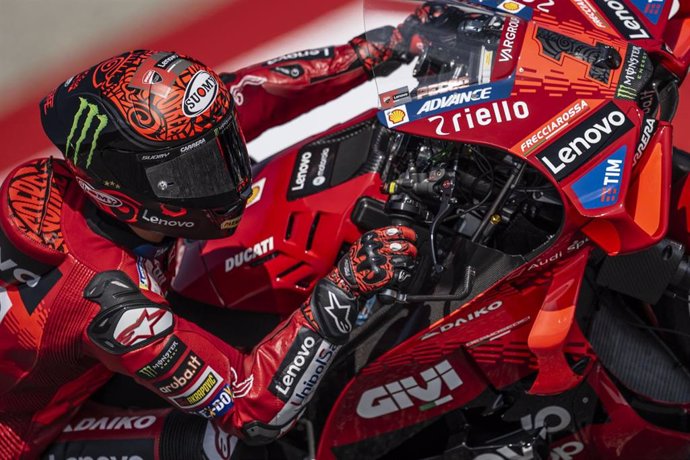 Francesco Bagnaia (Ducati) in action during the 2024 MotoGP Motorrad Grand Prix von Osterreich, 2024 MotoGP Austrian Grand Prix, on the Red Bull Ring