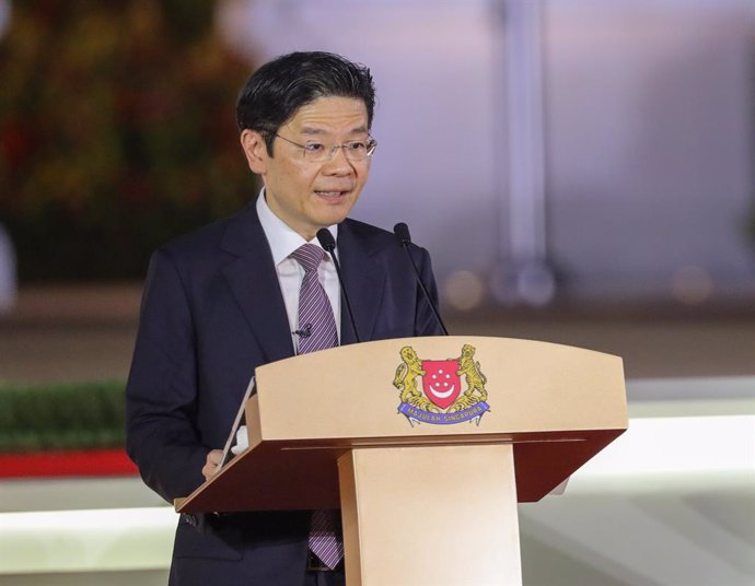 Archivo - SINGAPORE, May 16, 2024  -- Lawrence Wong speaks during a swearing-in ceremony held at Singapore's Istana on May 15, 2024. Lawrence Wong took his oath of office as Singapore's fourth Prime Minister at the Istana, the country's presidential palac