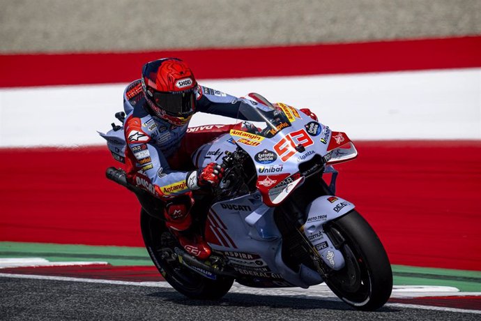 Marc Márquez in action during the 2024 MotoGP Motorrad Grand Prix von Osterreich, 2024 MotoGP Austrian Grand Prix, on the Red Bull Ring