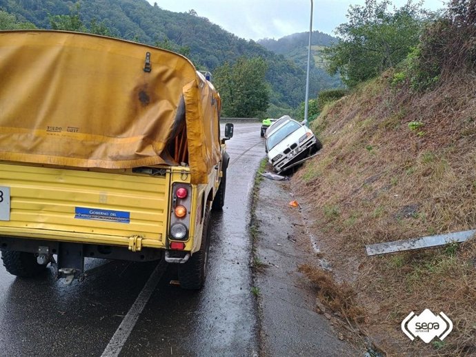 Imagen del accidente en Salas.