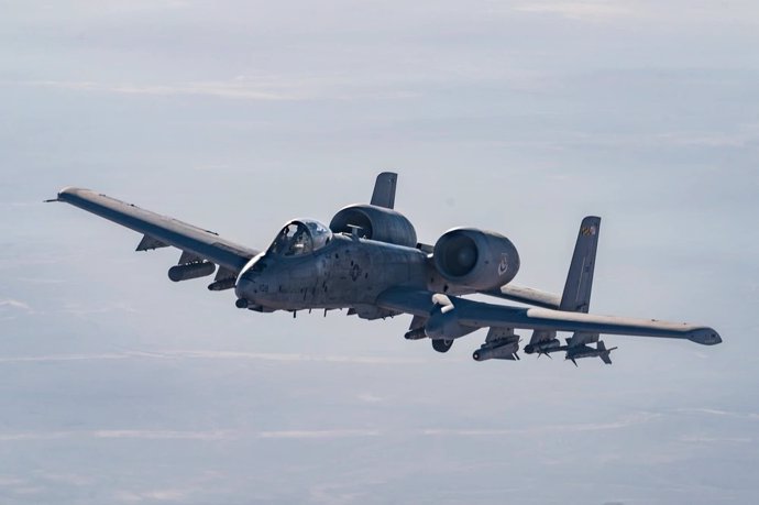 Un caza A-10 Thunderbolt II en la zona del Mando Central de las Fuerzas Armadas de Estados Unidos (CENTCOM)