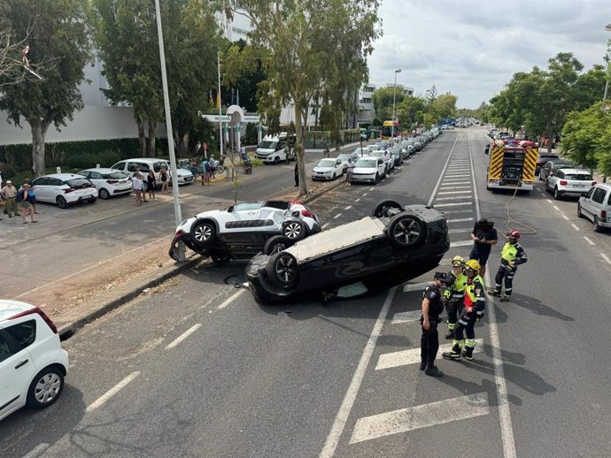 Imagen de los coches implicados en el accidente de la carretera de Artà.