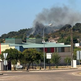 Incendio forestal próximo a la Urbanización Sierra Jara de Valdecaballeros.