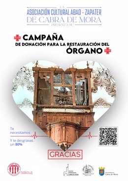 Campaña de 'crowfunding' para restaurar el órgano de Cabra de Mora (Teruel).