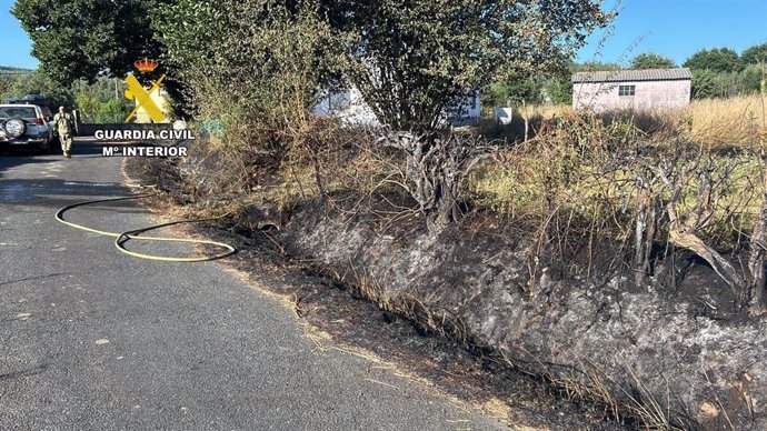 Zona afectada por un incendio en Toques (A Coruña).