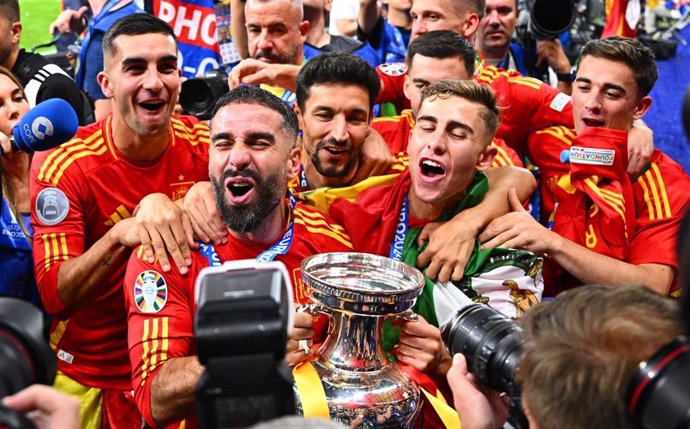 Archivo - España celebra el título de campeones de la Eurocopa 2024 en Alemania