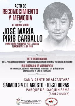 Cartel del homenaje a José María Piris