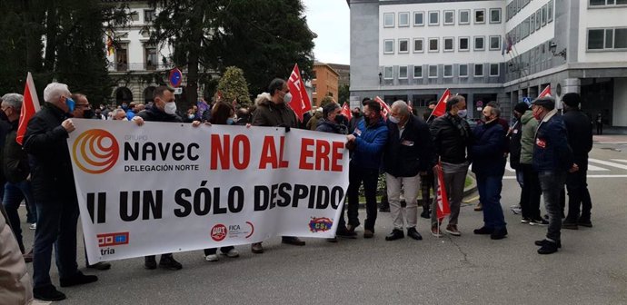 Archivo - Concentración trabajadores Grupo Navec.