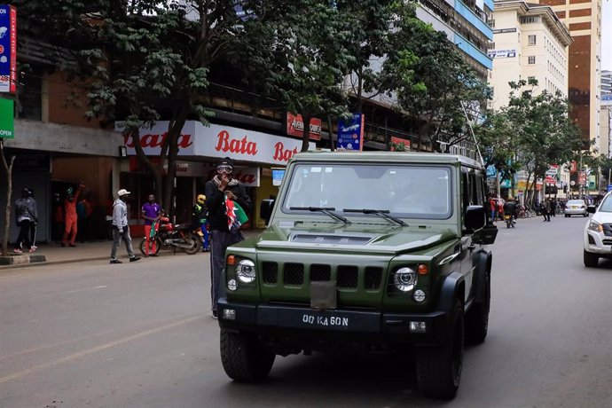 Archivo - Despliegue policial tras una manifestación en julio en Nairobi