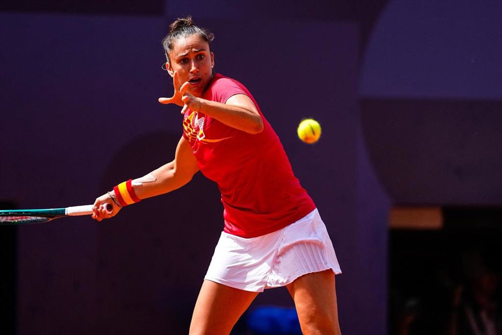 La tenista española Sara Sorribes durante los Juegos Olímpicos de París
