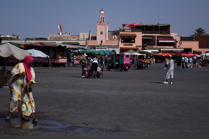 Archivo - Plaza de Jemaa el-Fna en Marrakech (Marruecos)