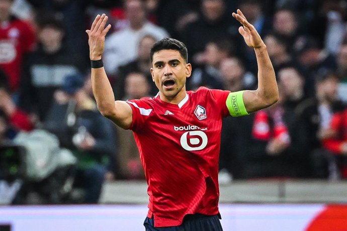 Archivo - Benjamin ANDRE of Lille celebrates his goal during the UEFA Conference League, Quarter-finals, 2nd leg football match between Losc Lille and Aston Villa on April 18, 2024 at Pierre Mauroy stadium in Villeneuve-d'Ascq near Lille, France - Photo M