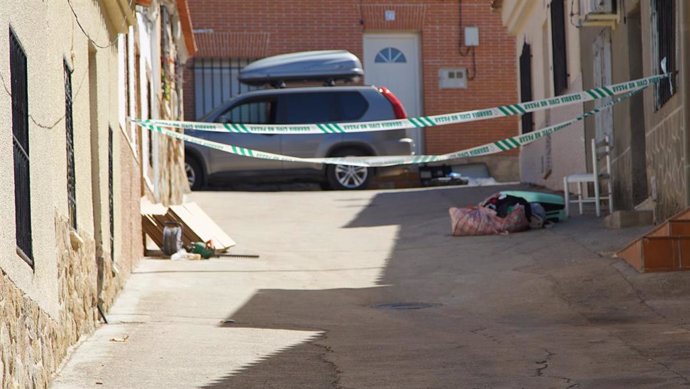 El lugar donde se han producido los hechos, a 17 de agosto de 2024, en Otero, Toledo, Castilla-La Mancha (España). Un hombre ha sido detenido por matar a tiros a la hija de su pareja y herir gravemente a la madre de esta.