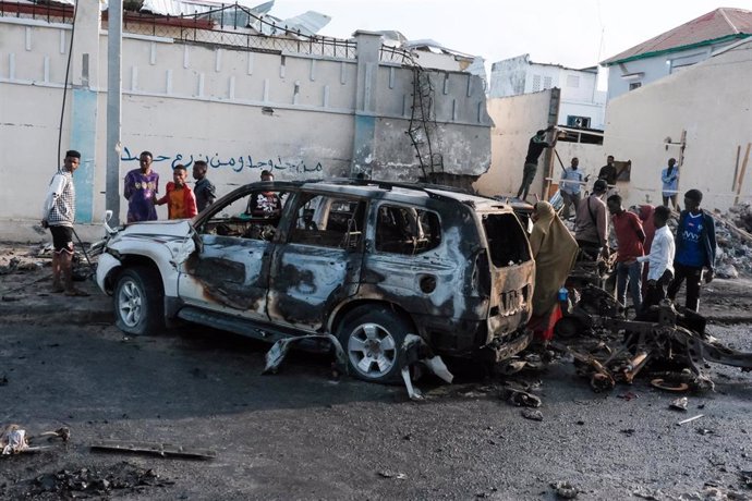 Archivo - Atentado con coche bomba en Mogadiscio, Somalia.